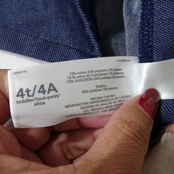 Carters 2 pc Brown Plaid Top and Blue Legging Set Toddler Girls Size 4T NEW - Picture 6 of 8